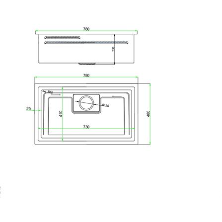 SORENTO BUILT-IN KITCHEN NANOMAGMA SINK SRTKS7846-BL 78CM 1BOWL STAINLESS STEEL WITH PULL OUT MIXER TAP