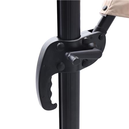 OFFSET PARASOL SPRING SOLAR LED LIGHT BROWN
