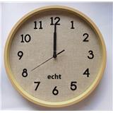 WALL CLOCK ECHT E940 12" LINEN SILENT OAK
