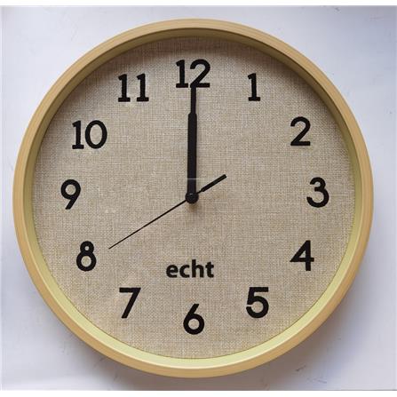 WALL CLOCK ECHT E940 12" LINEN SILENT OAK