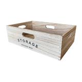 WOODEN BOX STOARGE M 38X26X12CM BROWN