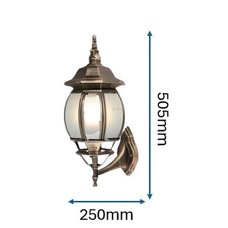 PRE-ORDER BRIGHT OBJECTIVES WALL OUTDOOR 8802/W 505MM E27 ANTIQUE BRASS