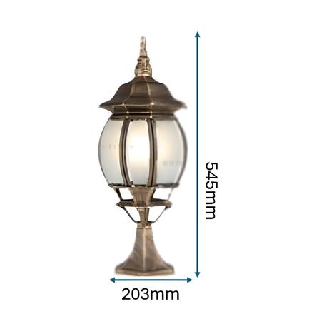 PRE-ORDER BRIGHT OBJECTIVES GATE LAMP 8802/S 545MM E27 ANTIQUE BRASS