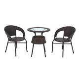 2-SEAT PE RATTAN PATIO SET ME LIVING RATTAN BROWN [EXCLUSIVE FROM HOMEPRO THAILAND]