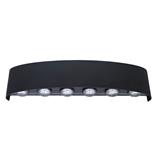 YETPLUS WALL OUTDOOR W7000-12 2x6W WARM WHITE (3000K) GLITTERING BLACK
