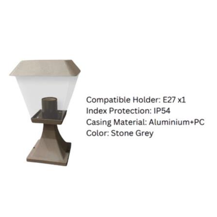 YETPLUS GATE LAMP G3303-L E27 STONE GREY
