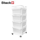 4-TIER DRAWER UNIT STACKO CART 35X38.5X86CM WHITE
