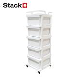 5-TIER DRAWER UNIT STACKO CART 35X38.5X104CM WHITE