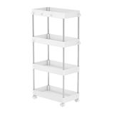4-TIER ROLLING STORAGE CART KECH NIFTY 40X22X85CM WHITE [EXCLUSIVE FROM HOMEPRO THAILAND]