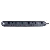 MASTERPLUG 6G2M WITH SURGE & INDIVIDUAL POWER LED MATTE BLACK