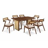 DINING SET 1+6 SEATER MAMU 1.8M WALNUT