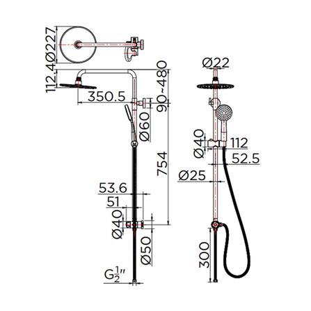 RAIN SHOWER SET KARAT FAUCET KRS-012-781-50 CHROME [EXCLUSIVE FROM HOMEPRO THAILAND]