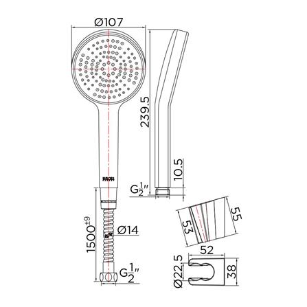 HAND SHOWER SET 1-FUNCTION KARAT FAUCET KS-34-231-50 [EXCLUSIVE FROM HOMEPRO THAILAND]