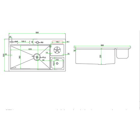 SORENTO BUILT-IN KITCHEN HONEYCOMB MULTIFUNCTIONAL SINK SRTKS8835-BL 88CM 1BOWL BLACK STAINLESS STEEL 304 WITH PULL OUT MIXER TAP