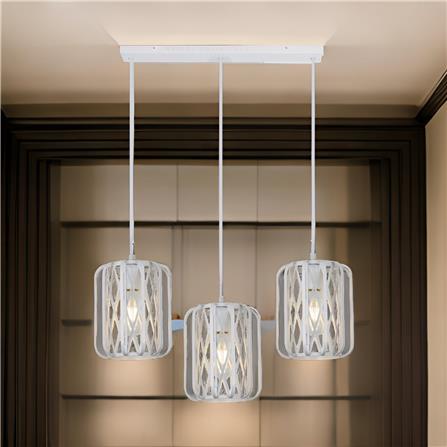 BRIGHT OBJECTIVES PENDANT LAMP 14116/3L WH WHITE 60CM