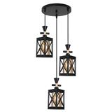 BRIGHT OBJECTIVES PENDANT LAMP 16423/3R BLACK BROWN 35CM