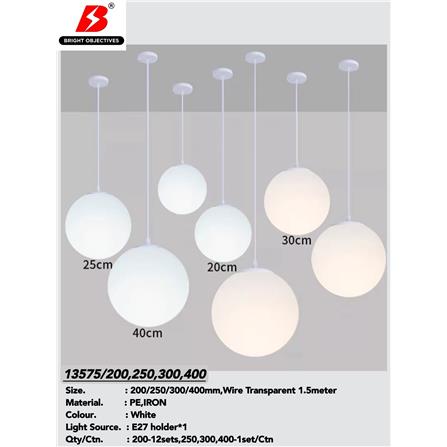 BRIGHT OBJECTIVES PENDANT LAMP 13575/400 WHITE 40CM