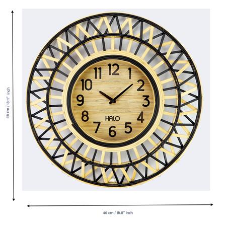 WALL CLOCK HALO H1801 18" RATTAN BLACK