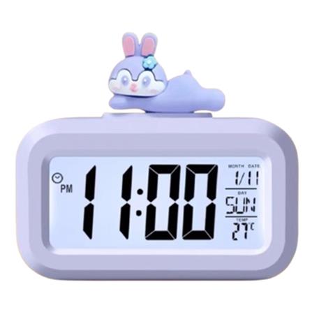 ALARM CLOCK DIGITAL LCD E470 CARTOON PURPLE