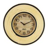 WALL CLOCK HALO H1601 RATTAN BROWN