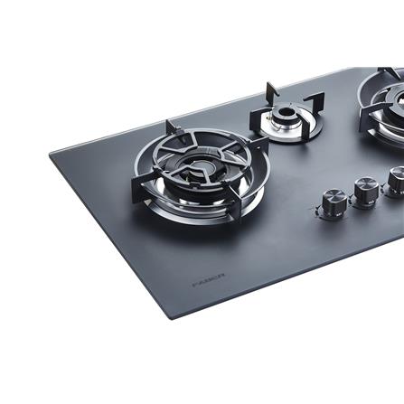 FABER FLEXIBLE CUT OUT GAS HOB FBIH-G903B520TGM BLACK 3 BURNERS 5.2KW 90CM