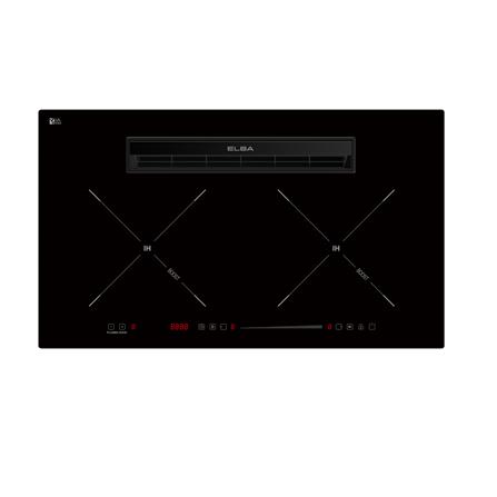 ELBA INDUCTION HOB WITH INTEGRATED HOOD EIH-Q7728PS(BK) BLACK 73CM 800M3/H PLASMA PRO+TECHNOLOGY