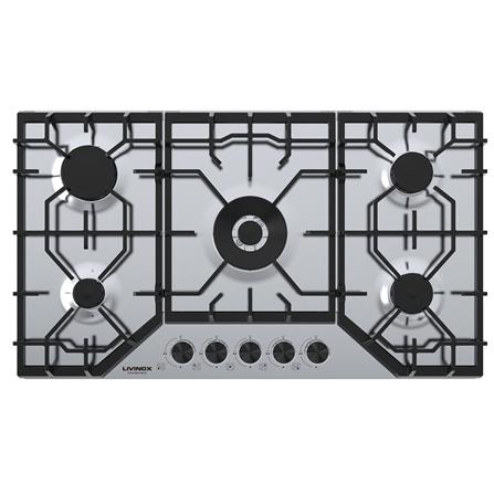 LIVINOX GAS HOB LGH-E865 5B-SS 5BURNER 86CM STAINLESS STEEL 4.0kW+3.0kW+2X1.75kW+1.0kW
