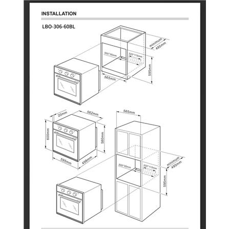 LIVINOX BUILT-IN OVEN LBO-306-60BL 60LITER 6PROGRAM