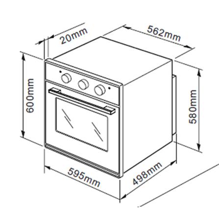 LIVINOX BUILT-IN OVEN LBO-306-60BL 60LITER 6PROGRAM