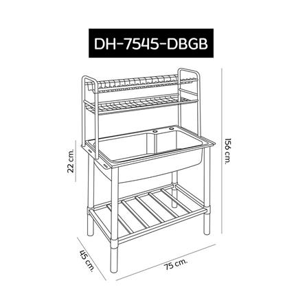 FREESTANDING SINK DYNA HOME DH-7545-DBGB 2S 1B SILVER [EXCLUSIVE FROM HOMEPRO THAILAND]