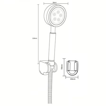 RASLAND HAND SHOWER RA BK-D411-DBK BLACK