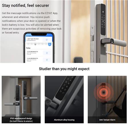 EZVIZ SMART DIGITAL GATE LOCK DUAL-SIDED WIFI FINGERPRINT DL06 PRO