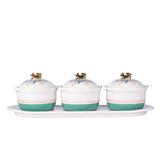 COLOR KING THE HERITAGE GARDEN CERAMIC CRUET SET - HERITAGE WHITE
