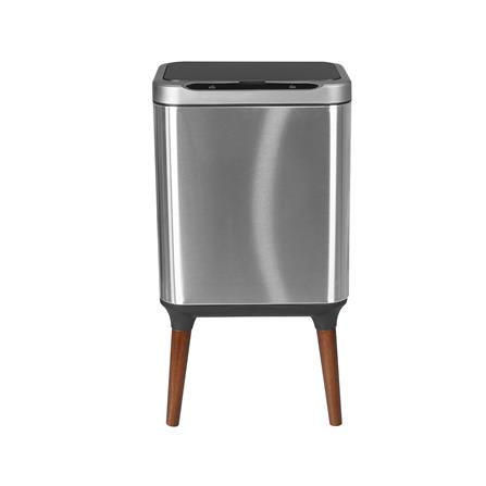 SMART DUSTBIN WITH WOOD LEGS ACCO 9L SILVER [EXCLUSIVE FROM HOMEPRO THAILAND]