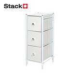 3-DRAWER LEATHER STORAGE UNIT STACKO LUZZO 29X35X77.3CM WHITE [EXCLUSIVE FROM HOMEPRO THAILAND]