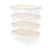 FOOD CONTAINER KECH 9001 600ML BEIGE 4PCS