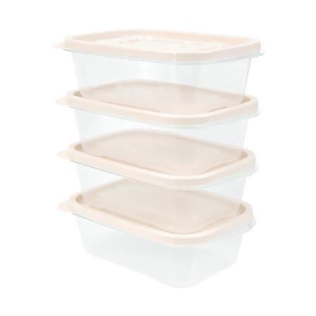 FOOD CONTAINER KECH 9001 600ML BEIGE 4PCS