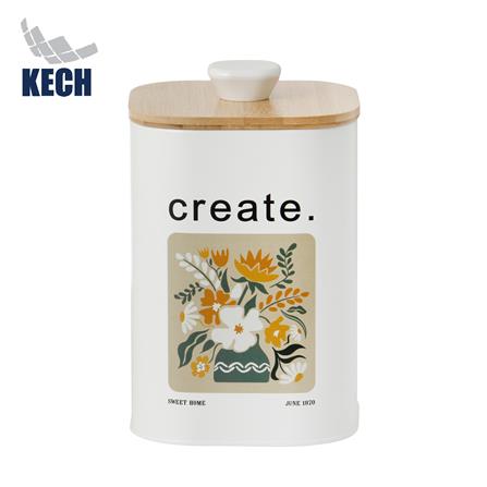 RECTANGULAR CANISTER WITH PULL LID KECH ALL BLOOM CREATE SS 1.4L