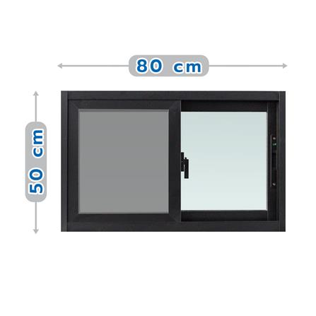 ALUMINUM SLIDING WINDOW WITH SCREEN S-S AZLE 80X50CM BLACK [EXCLUSIVE ...