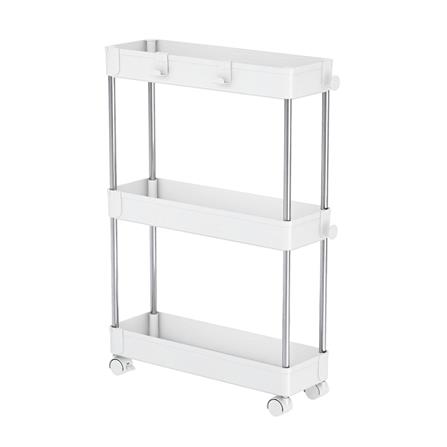3-TIER ROLLING STORAGE CART KECH NIFTY 40X13X60CM WHITE [EXCLUSIVE FROM HOMEPRO THAILAND]