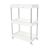 3-TIER ROLLING STORAGE CART KECH NIFTY 40X22X60CM WHITE [EXCLUSIVE FROM HOMEPRO THAILAND]
