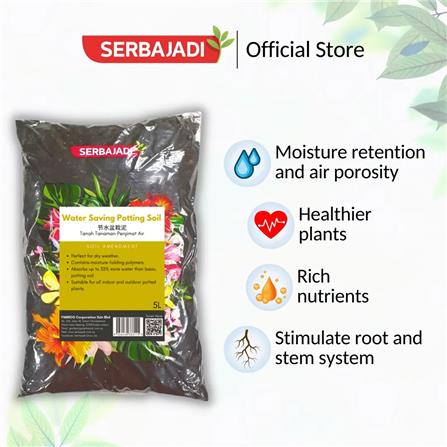 SERBAJADI WATER SAVING POTTING SOIL (5L)