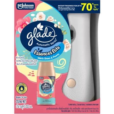 GLADE AUTO SPRAY STARTER 252ML ROSE PEONY