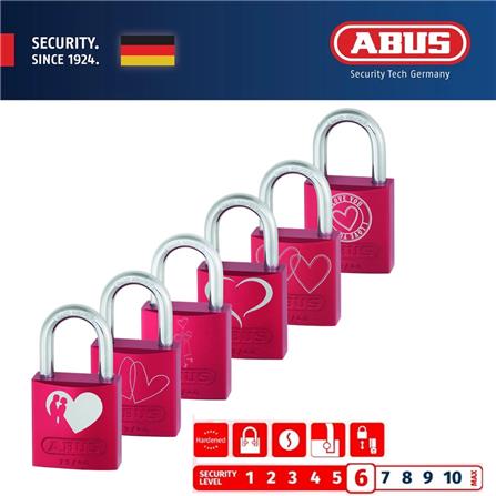 (ONLINE) ABUS 40MM TITALIUM LOVE PADLOCK WITH 2 KEYS 72/40 LOVELOCK 4