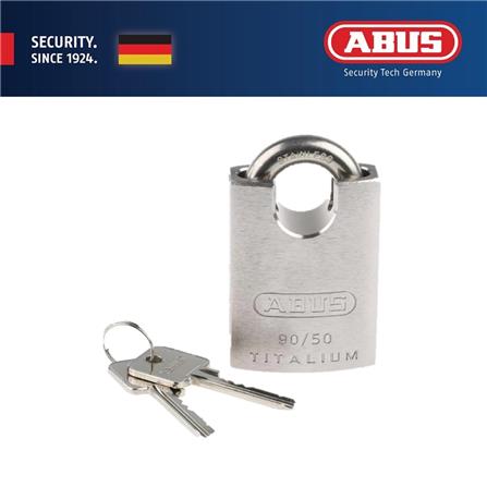 (ONLINE) ABUS 50MM CLOSED SHACKLE TITALIUM PADLOCK WITH 2 KEYS 90RK/50