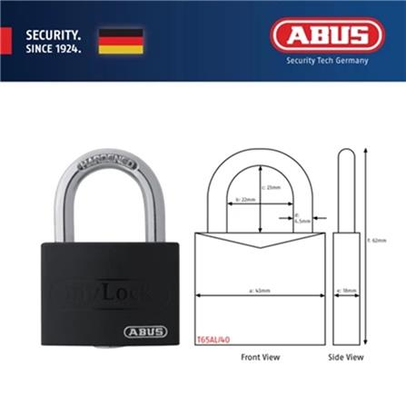 (ONLINE) ABUS 40MM TITALIUM MYLOCK PADLOCK T65AL/40 BLACK