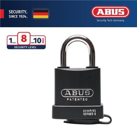 (ONLINE) ABUS 53MM EXTREME WEATHER PROOF PADLOCK WITH 2 KEYS 83WP/53