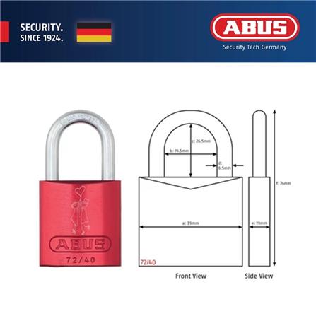 (ONLINE) ABUS 40MM TITALIUM LOVE PADLOCK WITH 2 KEYS 72/40 LOVELOCK 1