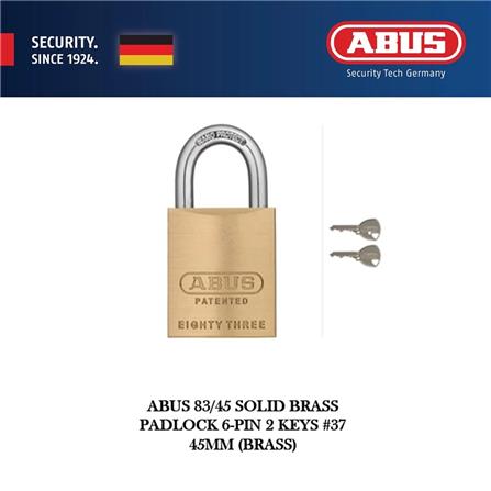 (ONLINE) ABUS 45MM SOLID BRASS PADLOCK WITH 2 KEYS 83/45