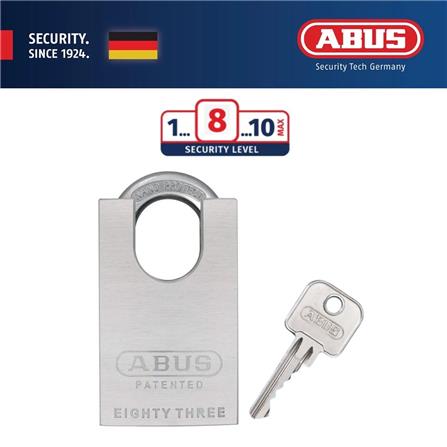 (ONLINE) ABUS 50MM CLOSED SHACKLE PLATINUM SOLID BRASS PADLOCK W/2 KEYS 83CS/50